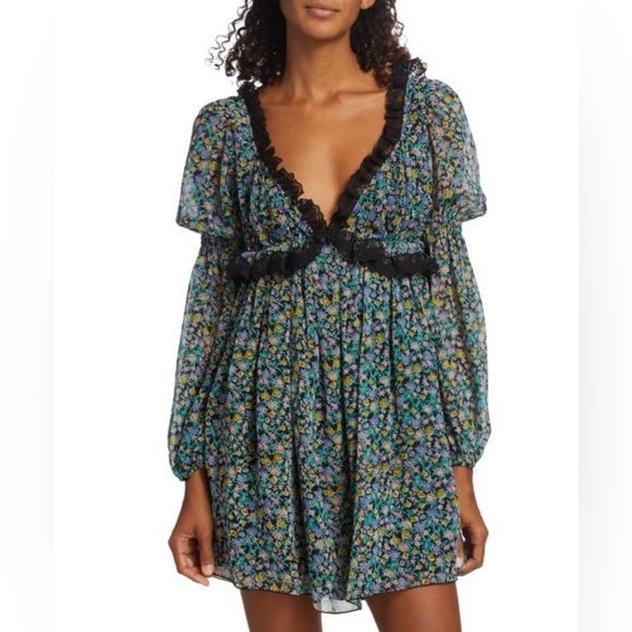 NWT Free People Pennie Babydoll Mini Dress - L - Picture 2 of 9